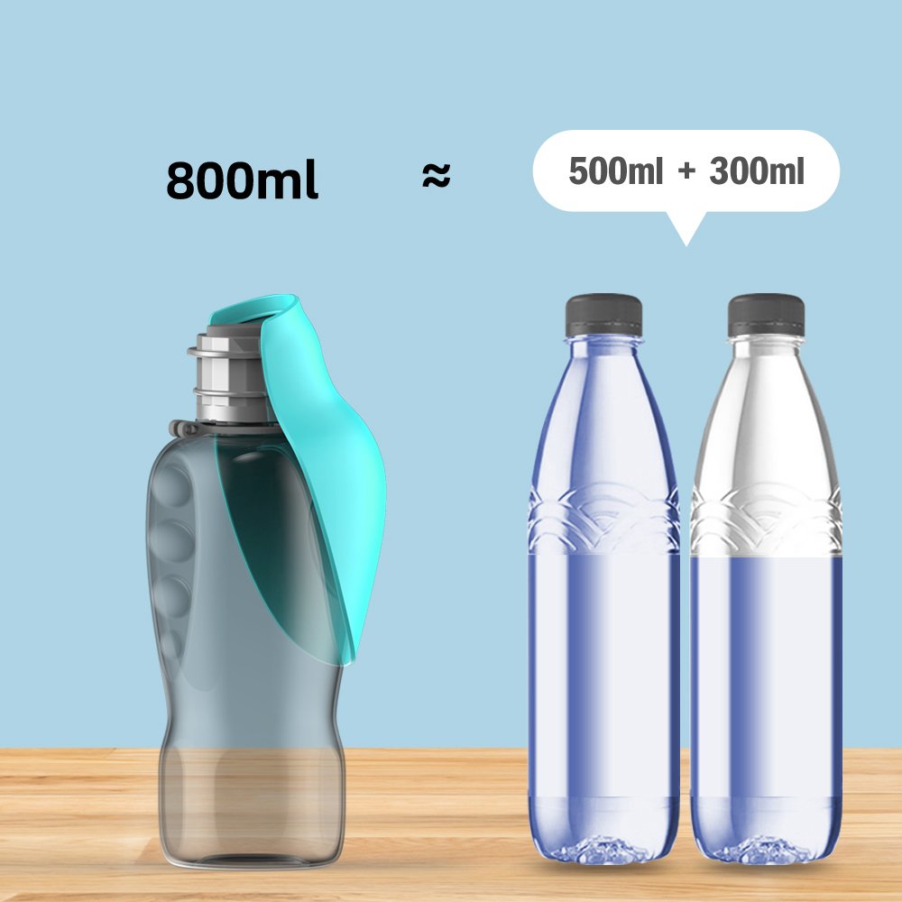 WagSteady Trail Bottle — 800 ml Water Bottle + Bowl in One